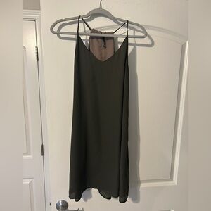 Tempted Taupe Satin Dress